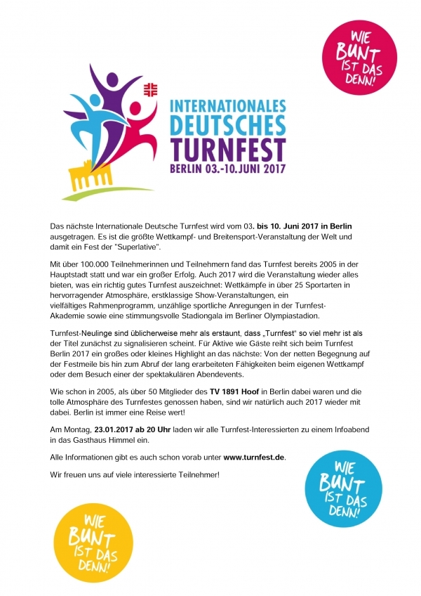 Infoveranstaltung Turnfest Berlin